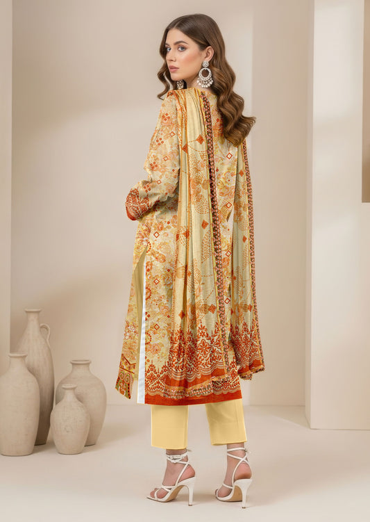 Abeeha-Exclusive 3 Piece Unstitched Embroidered Karandi Suit