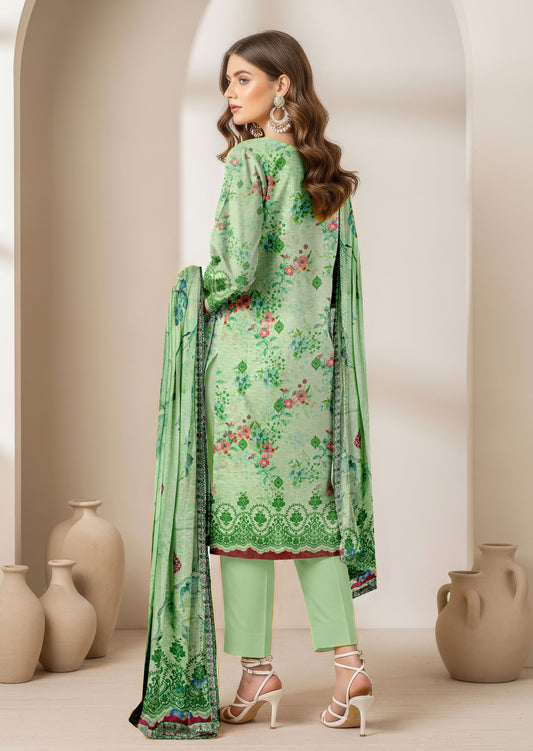 Abeeha-Exclusive 3 Piece Unstitched Embroidered Karandi Suit