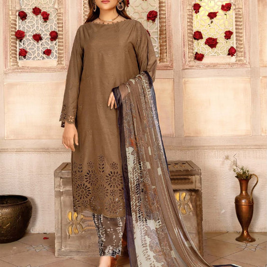 Chickenkari 3- Piece Unstitched Luxury Viscose D4