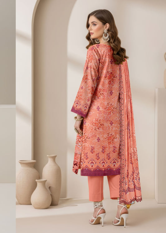Abeeha-Exclusive 3 Piece Unstitched Embroidered Karandi Suit