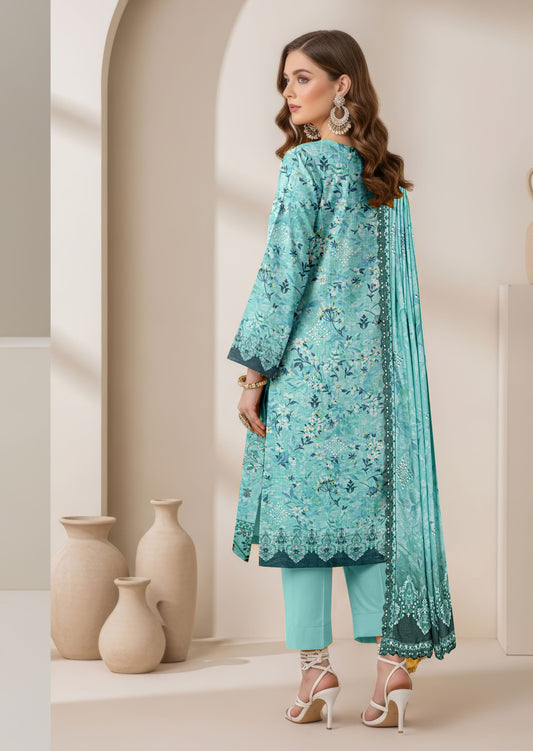 Abeeha-Exclusive 3 Piece Unstitched Embroidered Karandi Suit