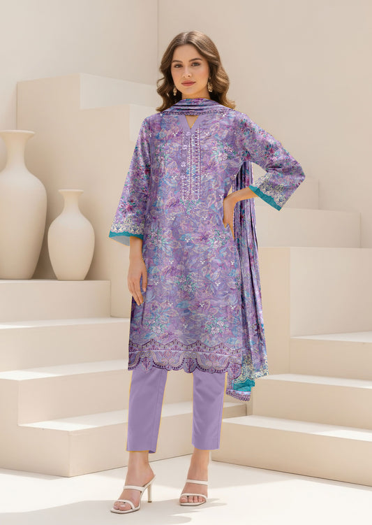 Abeeha-Exclusive 3 Piece Unstitched Embroidered Karandi Suit