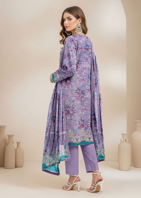 Abeeha-Exclusive 3 Piece Unstitched Embroidered Karandi Suit