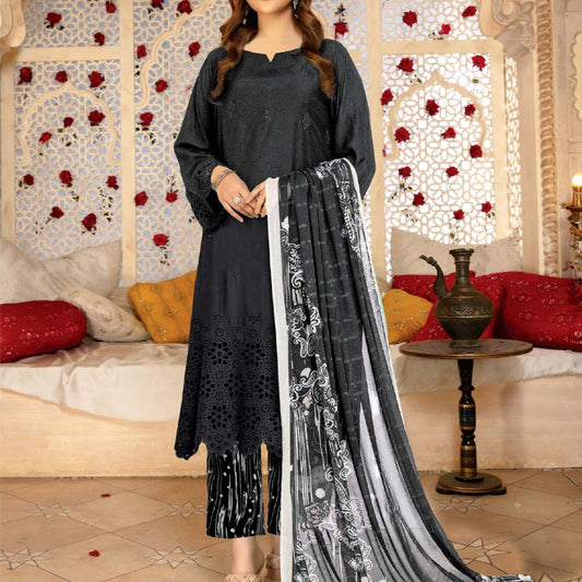 Chickenkari 3- Piece Unstitched Luxury Viscose D1