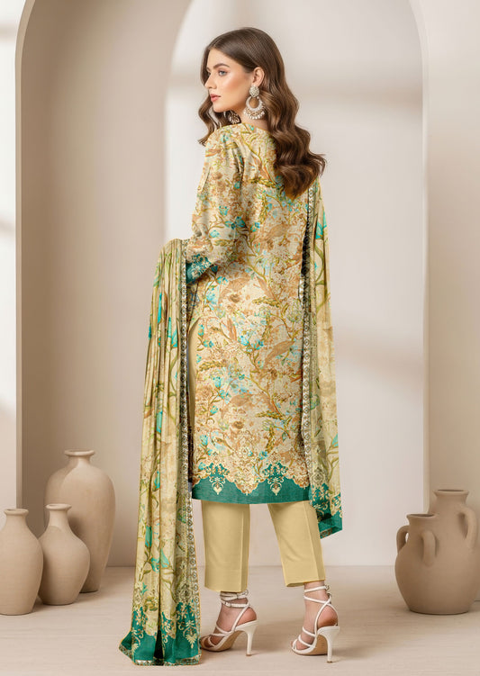 Abeeha-Exclusive 3 Piece Unstitched Embroidered Karandi Suit