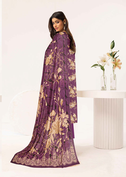 Gulmeena-Exclusive 3 Piece Unstitched Embroidered Winter Dora Suit