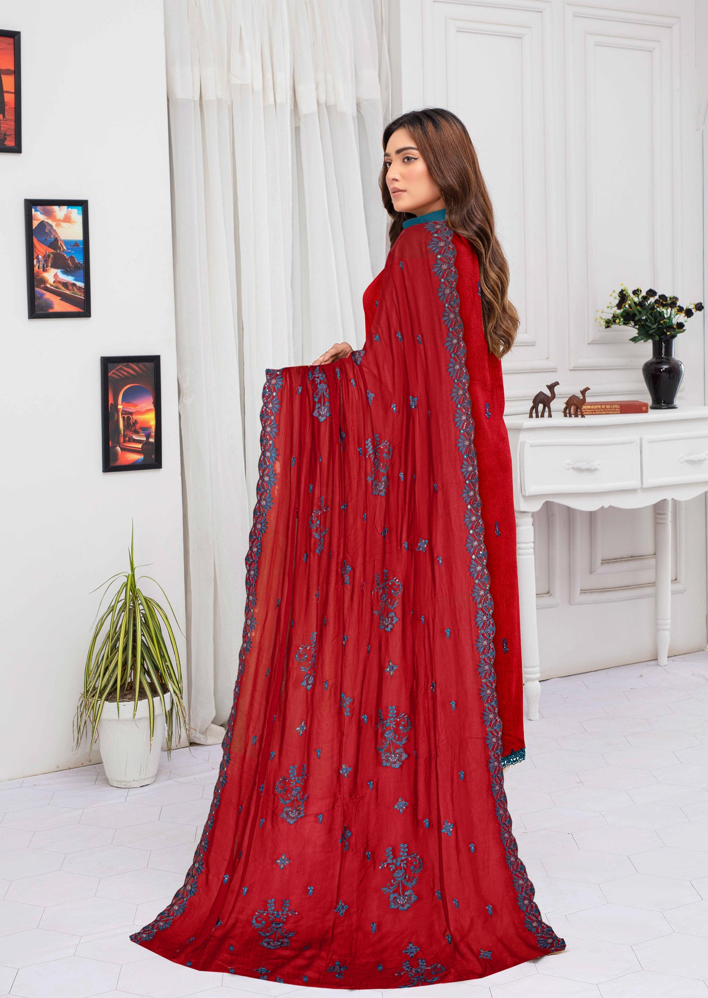 Gul Badan-Exclusive 3 Piece Unstitched Embroidered Karandi Suit