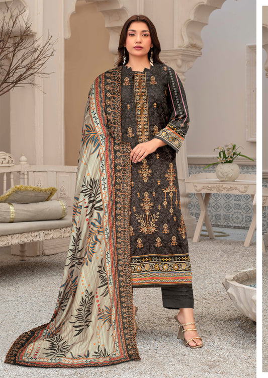 Bagh-E-Makhmul – Exclusive 3 Piece Unstitched Embroidered Winter Dora Suit