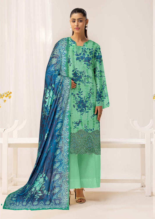 Gulmeena-Exclusive 3 Piece Unstitched Embroidered Winter Dora Suit
