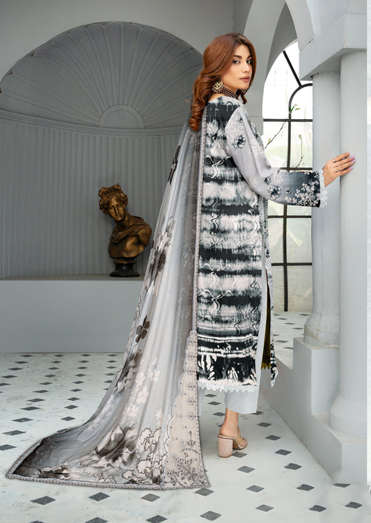 Mahnoor – Exclusive 3 Piece Unstitched Embroidered Viscose Suit