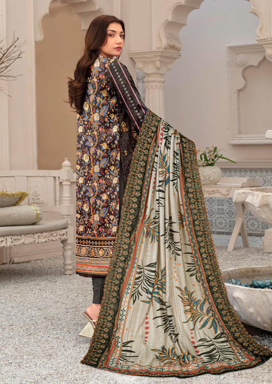 Bagh-E-Makhmul – Exclusive 3 Piece Unstitched Embroidered Winter Dora Suit