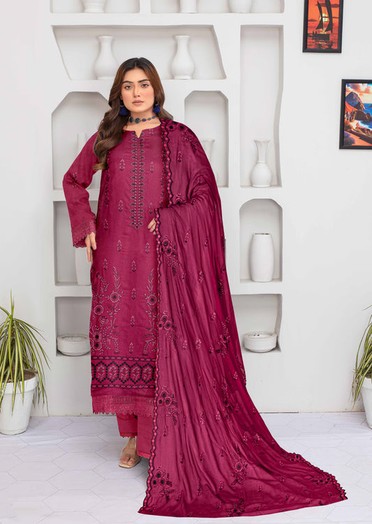Gul Badan-Exclusive 3 Piece Unstitched Embroidered Karandi Suit