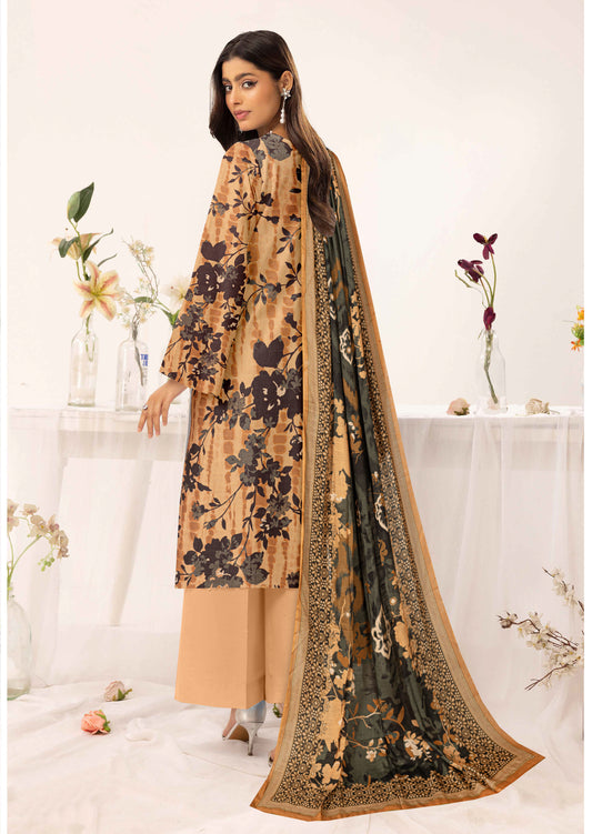 Gulmeena-Exclusive 3 Piece Unstitched Embroidered Winter Dora Suit