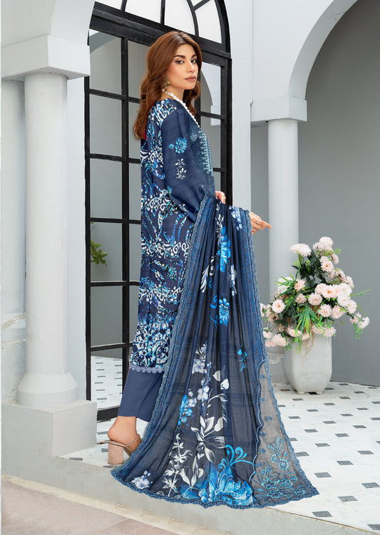 Mahnoor – Exclusive 3 Piece Unstitched Embroidered Viscose Suit