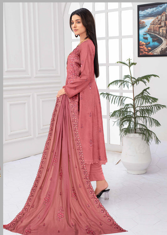 Gul Badan-Exclusive 3 Piece Unstitched Embroidered Karandi Suit