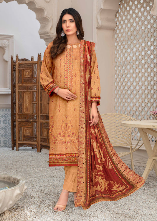 Bagh-E-Makhmul – Exclusive 3 Piece Unstitched Embroidered Winter Dora Suit