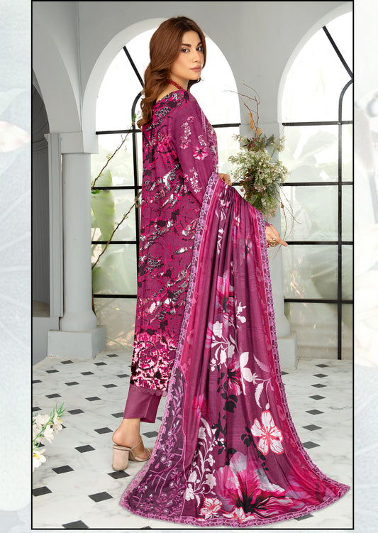 Mahnoor – Exclusive 3 Piece Unstitched Embroidered Viscose Suit