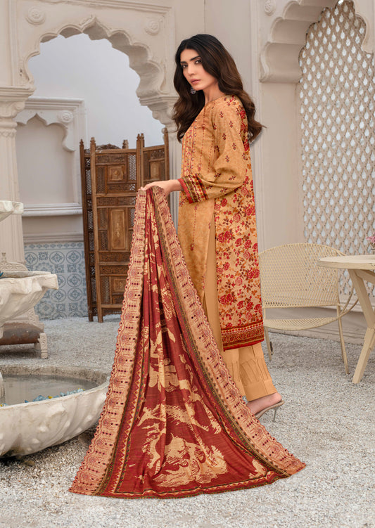 Bagh-E-Makhmul – Exclusive 3 Piece Unstitched Embroidered Winter Dora Suit