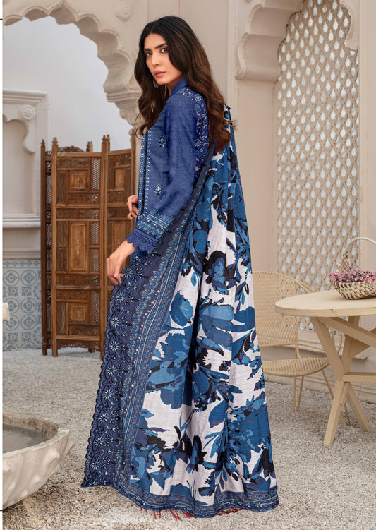 Bagh-E-Makhmul – Exclusive 3 Piece Unstitched Embroidered Winter Dora Suit