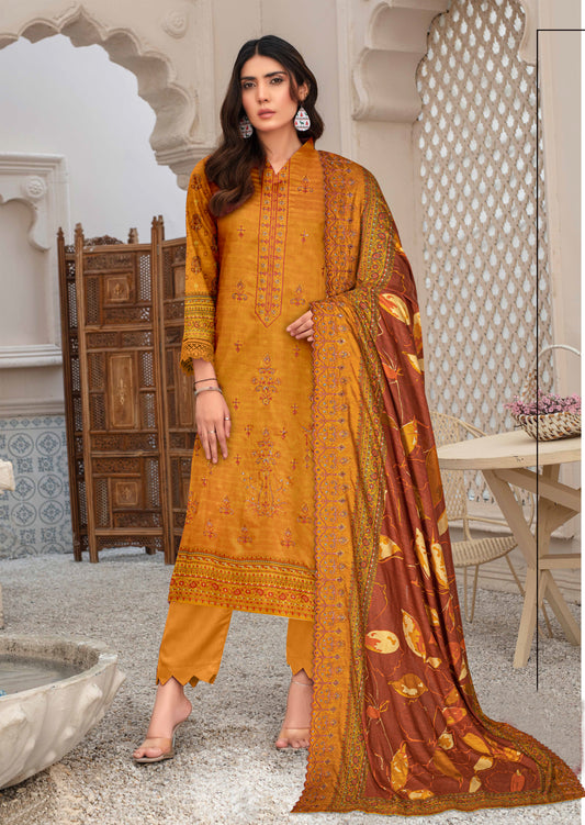 Bagh-E-Makhmul – Exclusive 3 Piece Unstitched Embroidered Winter Dora Suit