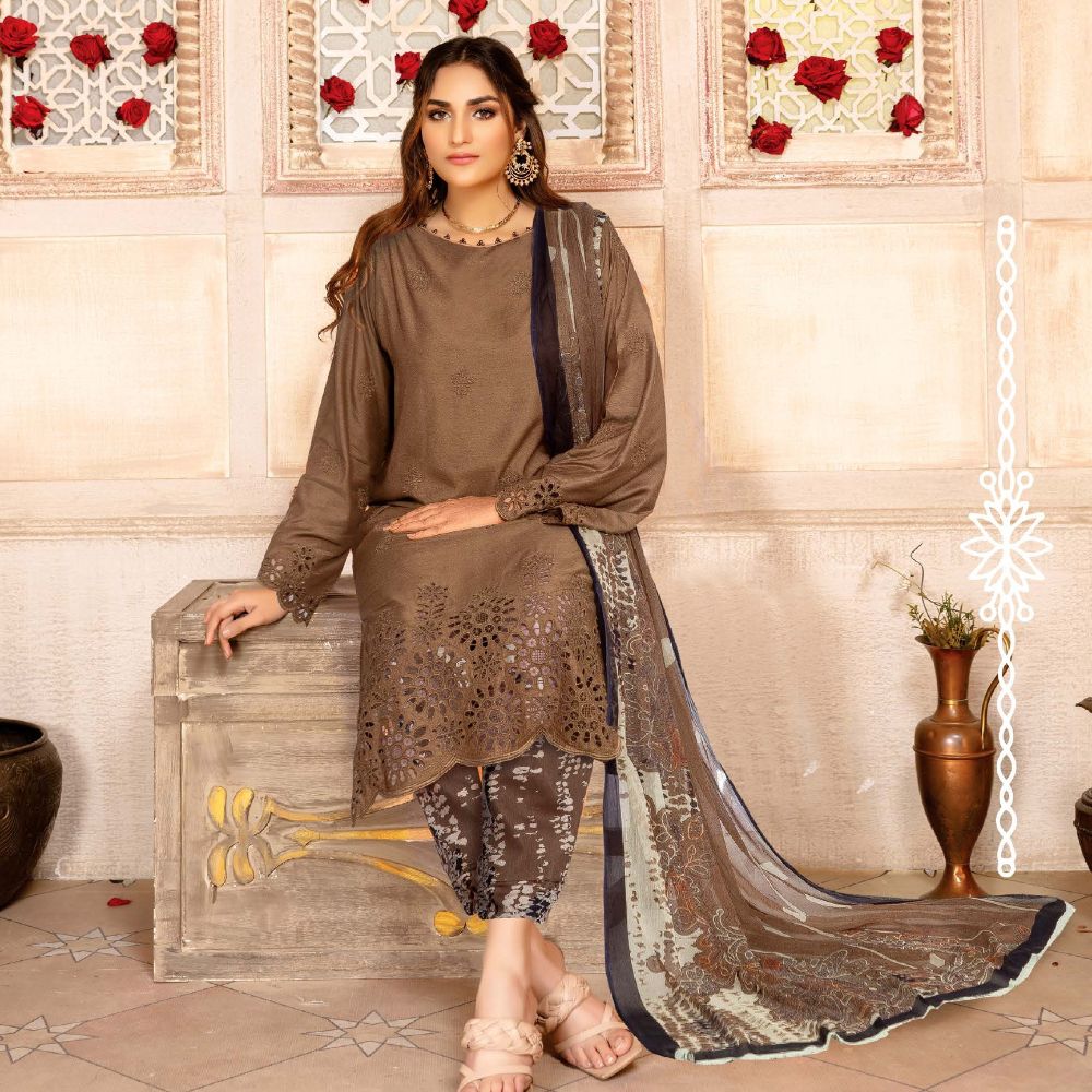 Chickenkari 3- Piece Unstitched Luxury Viscose D4