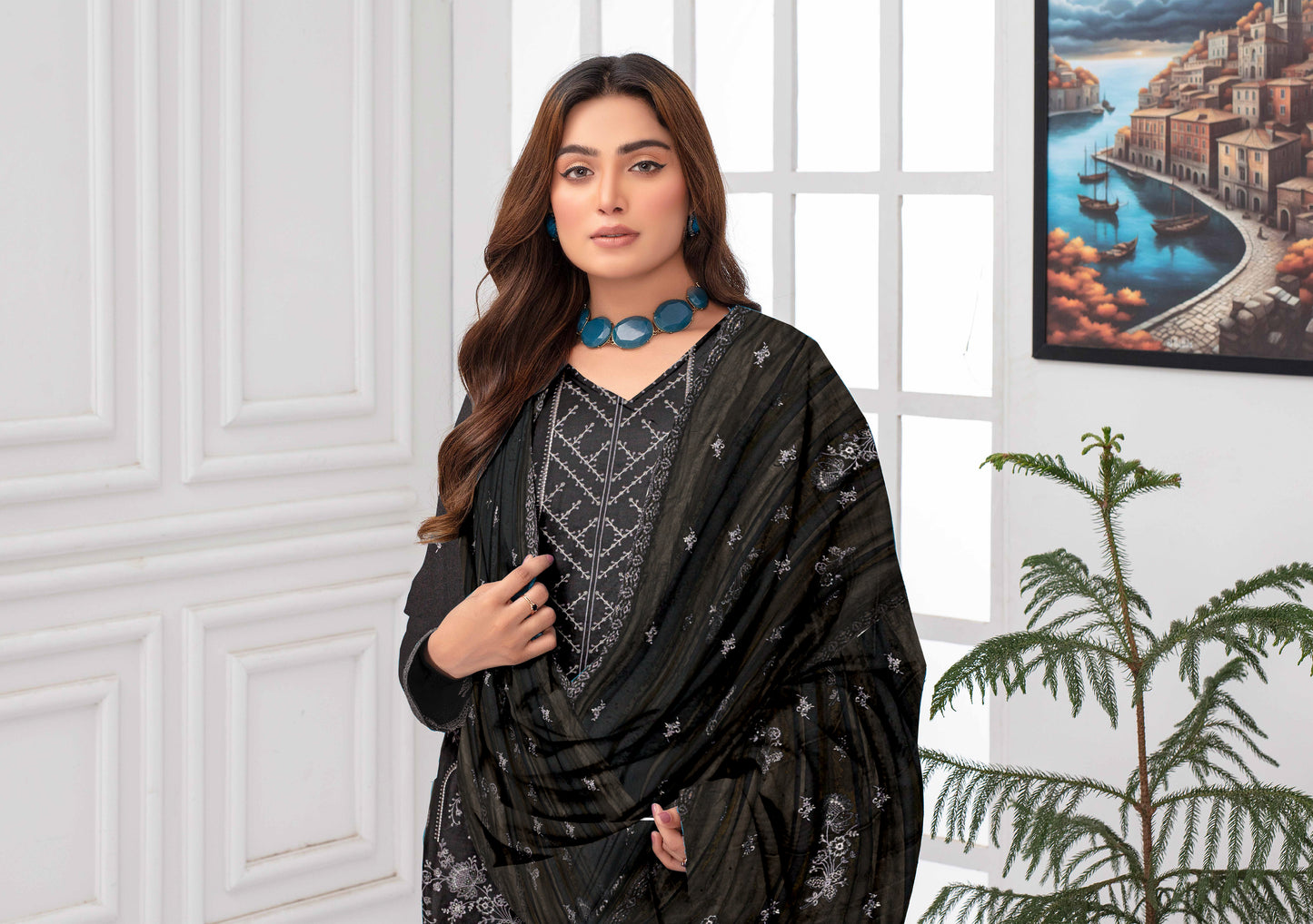 Gul Badan-Exclusive 3 Piece Unstitched Embroidered Karandi Suit