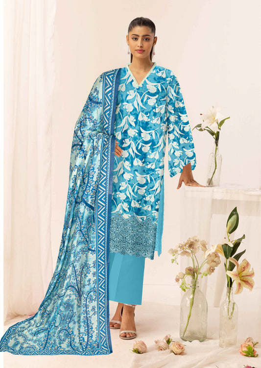 Gulmeena-Exclusive 3 Piece Unstitched Embroidered Winter Dora Suit